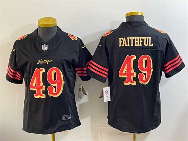 Youth San Francisco 49ers #49 Faithful Black 2025 F.U.S.E. Rivalries Vapor Limited Stitched Jersey->seattle seahawks->NFL Jersey