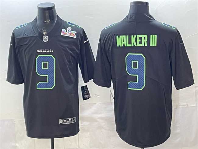 Men%27s Seattle Seahawks #9 Kenneth Walker III Black 2025 Super Bowl LX Patch Carbon Fashion Vapor Untouchable Limited Stitched Jersey->seattle seahawks->NFL Jersey