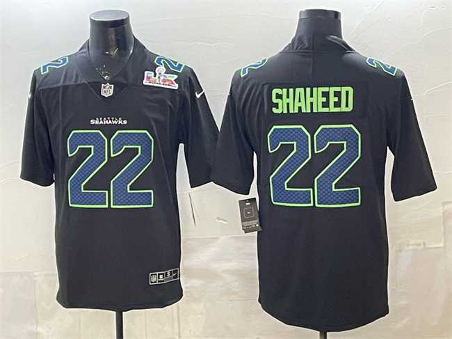 Men%27s Seattle Seahawks #22 Rashid Shaheed Black 2025 Super Bowl LX Patch Carbon Fashion Vapor Untouchable Limited Stitched Jersey->seattle seahawks->NFL Jersey