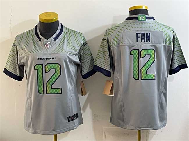 Youth Seattle Seahawks #12 Fan Grey 2025 F.U.S.E. Rivalries Vapor Untouchable Limited Stitched Jersey->san francisco 49ers->NFL Jersey