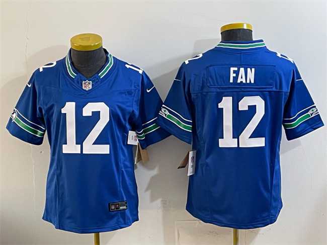 Youth Seattle Seahawks #12 Fan Royal 2024 F.U.S.E Throwback Vapor Limited Stitched Jersey->seattle seahawks->NFL Jersey