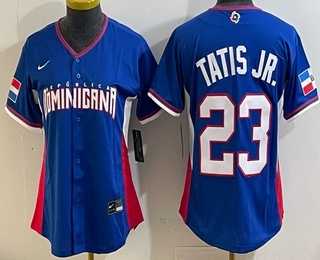 Womens Dominican #23 Fernando Tatis Jr Blue 2026 World Classic Cool Base Jersey->2026 world baseball classic->MLB Jersey