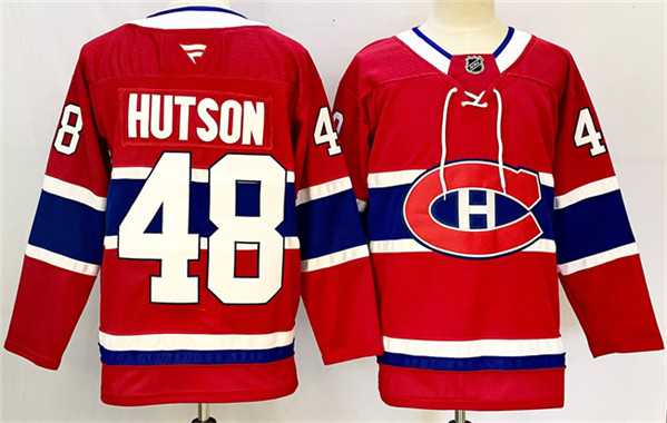 Men%27s Montreal Canadiens #48 Lane Hutson Red 2024-25 Stitched Jersey->montreal canadiens->NHL Jersey