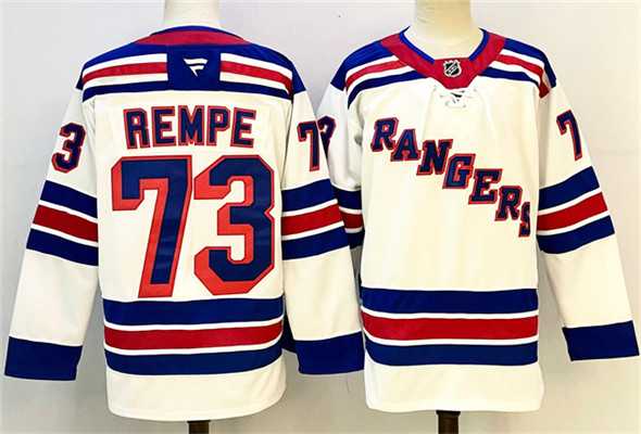 Men%27s New York Rangers #73 Matt Rempe White 2024-25 Away Stitched Hockey Jersey->vegas golden knights->NHL Jersey