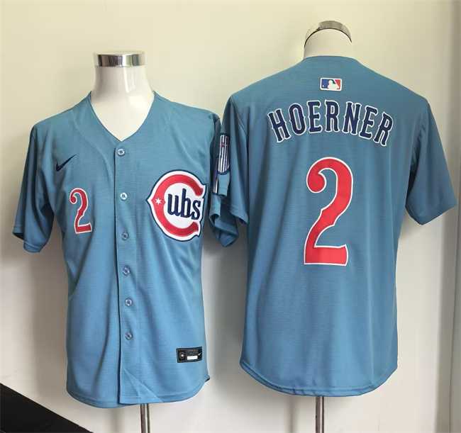 Men%27s Chicago Cubs #2 Nico Hoerner Blue 2026 2nd Alternate Limited Stitched Jersey->mlb womens jerseys->MLB Jersey