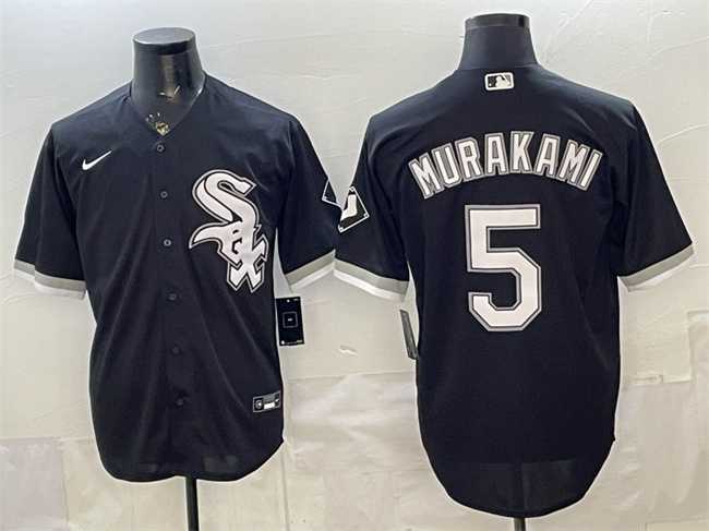Men%27s Chicago White Sox #5 Munetaka Murakami Black Alternate Stitched Jersey->chicago cubs->MLB Jersey