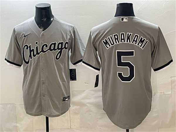 Men%27s Chicago White Sox #5 Munetaka Murakami Gray Stitched Jersey->chicago cubs->MLB Jersey