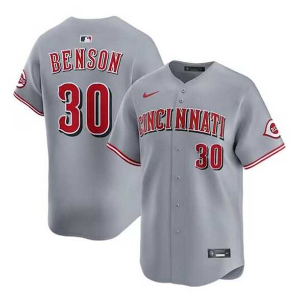 Men%27s Cincinnati Reds #30 Will Benson Gray Road Limited Stitched Jersey Dzhi->detroit tigers->MLB Jersey