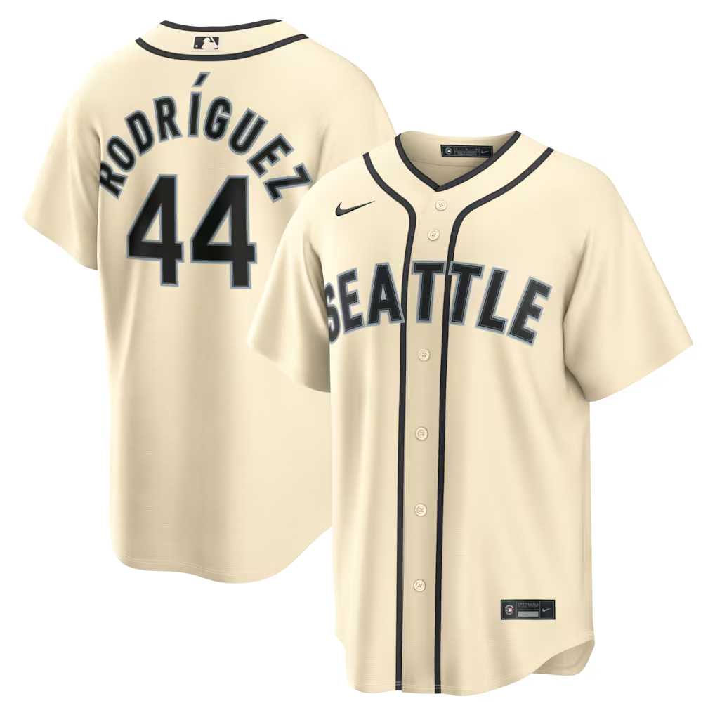 Men%27s Seattle Mariners #44 Julio Rodriguez Alternate Cream Jersey Dzhi->texas rangers->MLB Jersey