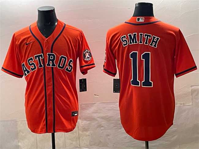 Men%27s Houston Astros #11 Cam Smith Orange Cool Base Stitched Jersey->los angeles dodgers->MLB Jersey