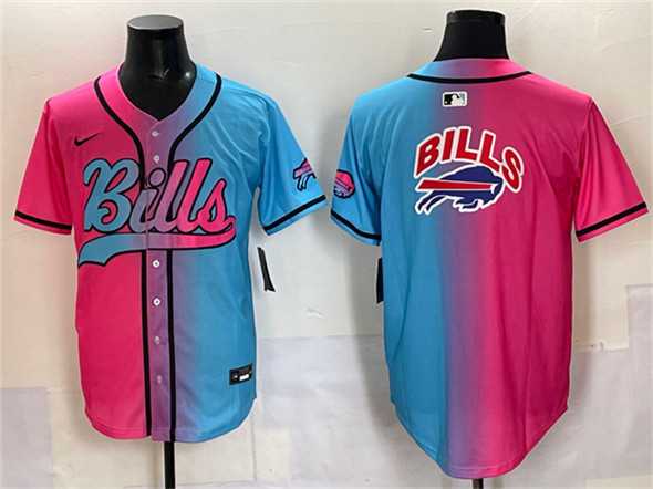 Men%27s Buffalo Bills Team Big Logo Pink Blue Limited Stitched Baseball Jersey->2025 4 nations face-off->NHL Jersey
