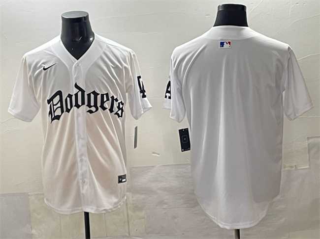 Men%27s Los Angeles Dodgers Blank White 2025 LA Gothic Style Vapor Premier Limited Stitched Jersey->milwaukee brewers->MLB Jersey