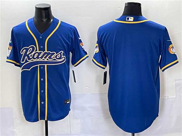 Men%27s Los Angeles Rams Blank Royal Cool Base Stitched Baseball Jersey->los angeles rams->NFL Jersey