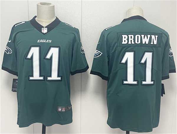 Men%27s Philadelphia Eagles #11 A.J. Brown Green 2024 New Vapor Untouchable Limited Stitched Jersey->philadelphia eagles->NFL Jersey