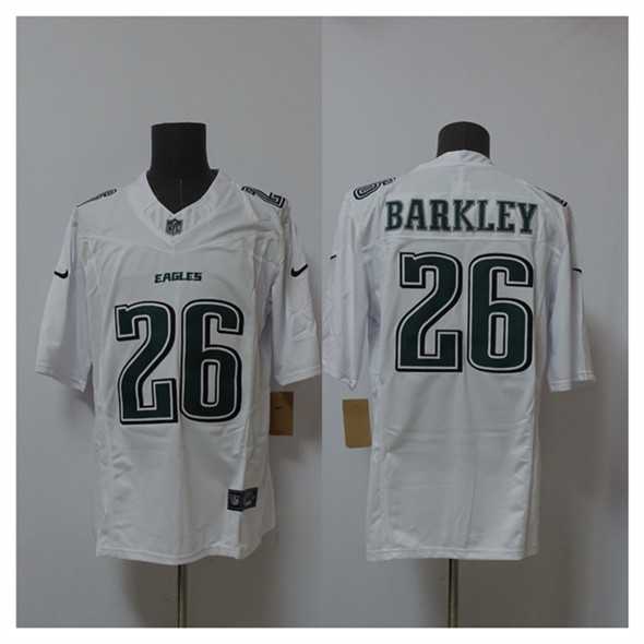 Men%27s Philadelphia Eagles #26 Saquon Barkley White 2024 F.U.S.E. Vapor Untouchable Limited Throwback Stitched Jersey->philadelphia eagles->NFL Jersey