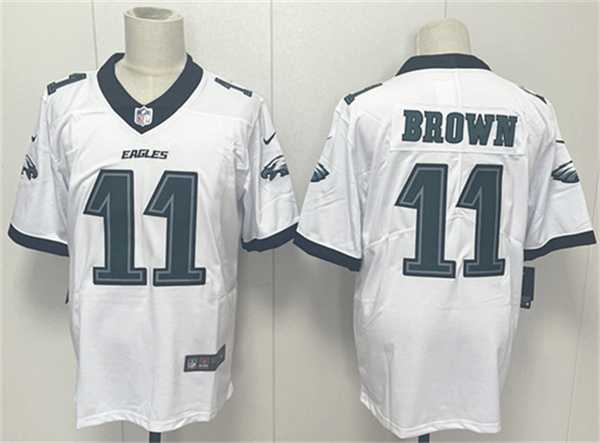 Men%27s Philadelphia Eagles #11 A.J. Brown White 2024 New Vapor Untouchable Limited Stitched Jersey->philadelphia eagles->NFL Jersey