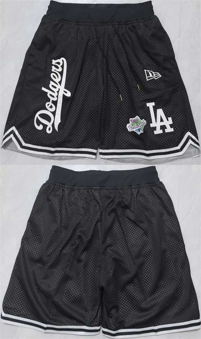 Mens Los Angeles Dodgers Black Shorts (Run Small)->mlb shorts->MLB Jersey