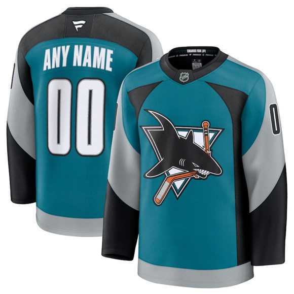 Men%27s San Jose Sharks Active Player Custom Teal 2025 Alternate Stitched Hockey Jersey->customized nfl jersey->Custom Jersey