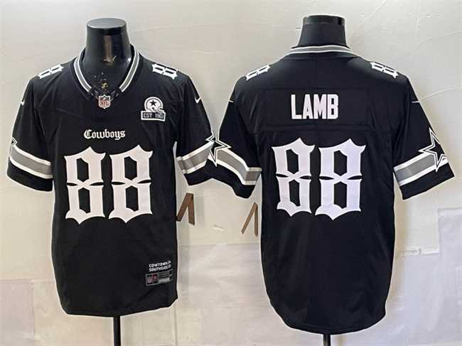Men%27s Dallas Cowboys #88 CeeDee Lamb Black 2025 F.U.S.E. %27Gothic Lone Star Edition%27 With Established In 1960 Patch Vapor Limited Stitched Jersey Dzhi->dallas cowboys->NFL Jersey