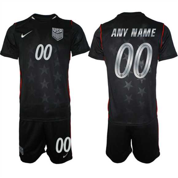 Mens United States Custom Black 2026 Away Soccer Jersey Suit->->Custom Jersey