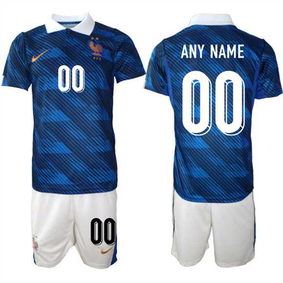 Mens France Custom Navy 2026 Home Soccer Jersey Suit->->Custom Jersey