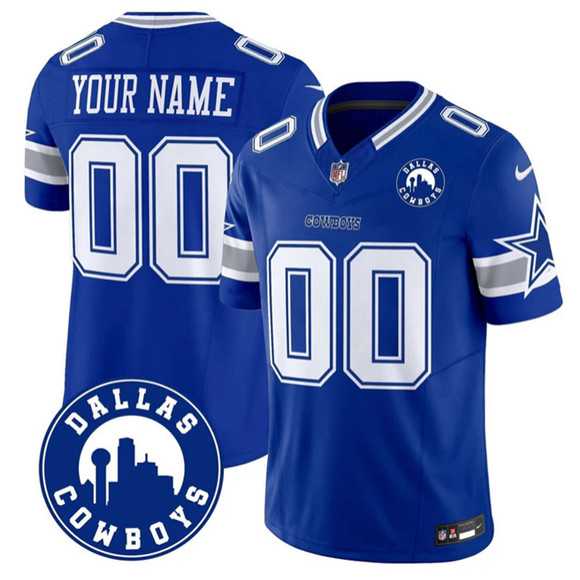 Men%27s Dallas Cowboys Active Player Custom Royal 2025 F.U.S.E Dallas City Patch Vapor Untouchable Limited Stitched Game Jersey->customized nfl jersey->Custom Jersey