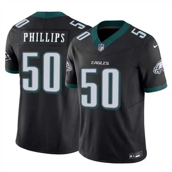 Men%27s Philadelphia Eagles #50 Jaelan Phillips Black 2025 F.U.S.E. Vapor Untouchable Limited Stitched Jersey Dzhi->philadelphia eagles->NFL Jersey