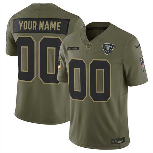 Men%27s Las Vegas Raiders Active Player Custom Olive 2025 F.U.S.E. Salute to Service Limited Stitched Jersey->customized nfl jersey->Custom Jersey