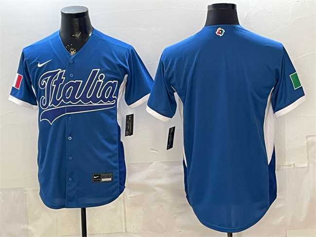 Mens Italy Blank Blue 2026 World Baseball Classic Home Stadium Stitched Jersey->2026 world baseball classic->MLB Jersey