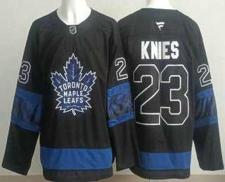 Men%27s Toronto Maple Leafs #23 Matthew Knies Black Alternate Authentic Jersey->toronto maple leafs->NHL Jersey