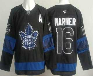 Men%27s Toronto Maple Leafs #16 Mitch Marner Black Alternate Authentic Jersey->toronto maple leafs->NHL Jersey