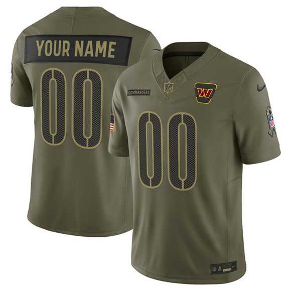 Men%27s Washington Commanders Active Player Custom Olive 2025 Salute to Service Limited Stitched Jersey->chicago cubs->MLB Jersey