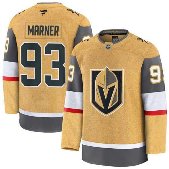 Men%27s Vegas Golden Knights #93 Mitchell Marner Gold 2024-25 Home Stitched Hockey Jersey Dzhi->utah mammoth->NHL Jersey