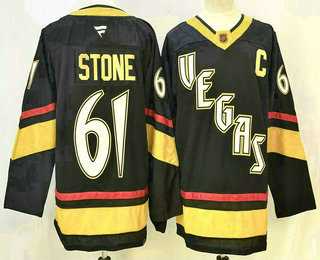 Men%27s Vegas Golden Knights #61 Mark Stone Black Reverse Retro Authentic Jersey->utah mammoth->NHL Jersey