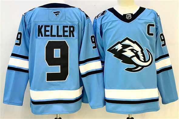 Mens Utah Mammoth #9 Clayton Keller Blue 2025 With C Patch Stitched Jersey->utah mammoth->NHL Jersey