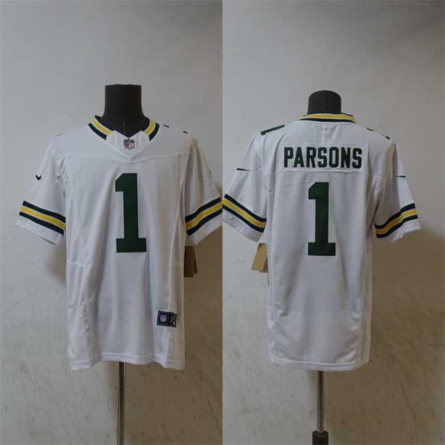 Men%27s Green Bay Packers #1 Micah Parsons White Vapor 2025 F.U.S.E. Limited Stitched Jersey->utah mammoth->NHL Jersey