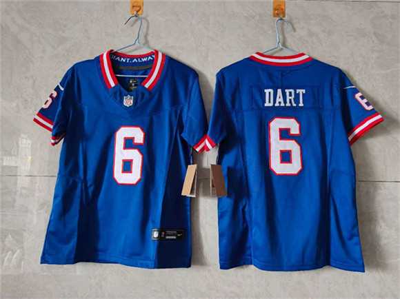 Women%27s New York Giants #6 Jaxson Dart Blue F.U.S.E. Throwback Limited Stitched Jersey->los angeles chargers->NFL Jersey