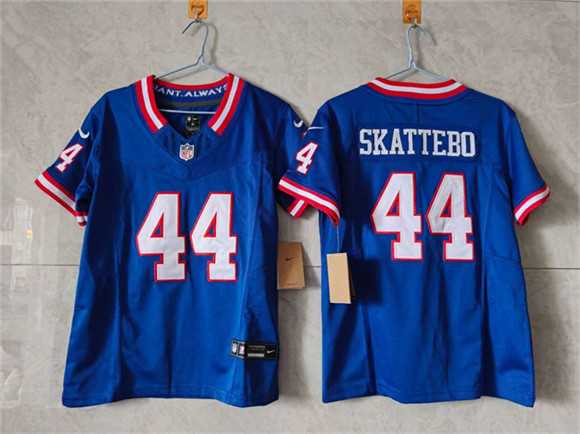 Women%27s New York Giants #44 Cam Skattebo Blue F.U.S.E. Throwback Limited Stitched Jersey->new york giants->NFL Jersey