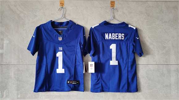 Women%27s New York Giants #1 Malik Nabers Blue F.U.S.E. Vapor Limited Stitched Jersey->new york giants->NFL Jersey