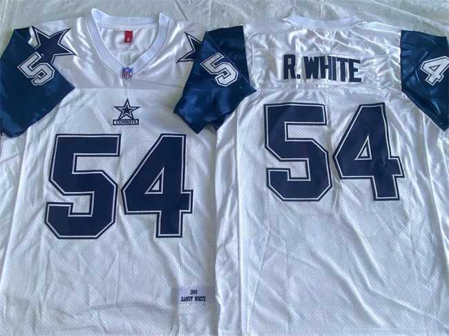Men%27s Dallas Cowboys #54 Randy White White Throwback Stitched Jersey->dallas cowboys->NFL Jersey