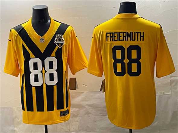 Men%27s Pittsburgh Steelers #88 Pat Freiermuth Gold 1933 Throwback Alternate Stitched Game Jersey->pittsburgh steelers->NFL Jersey
