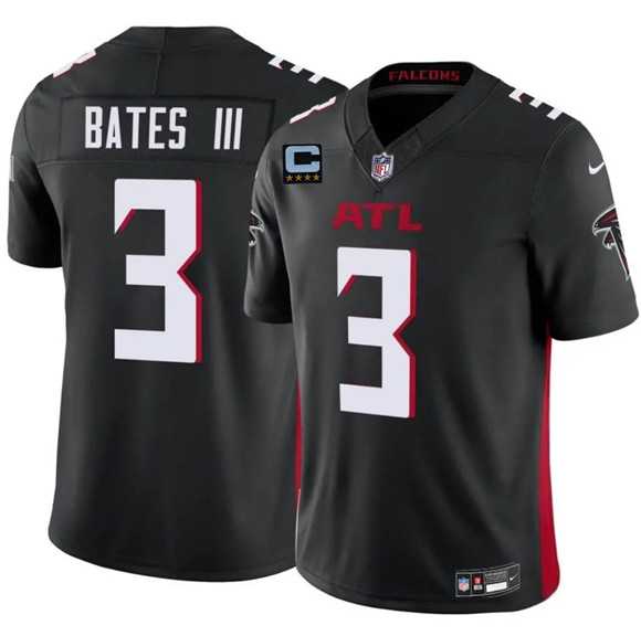 Men%27s Atlanta Falcons #3 Jesse Bates III Black 2025 F.U.S.E With 4-Star C Patch Vapor Untouchable Limited Stitched Jersey Dzhi->arizona cardinals->NFL Jersey