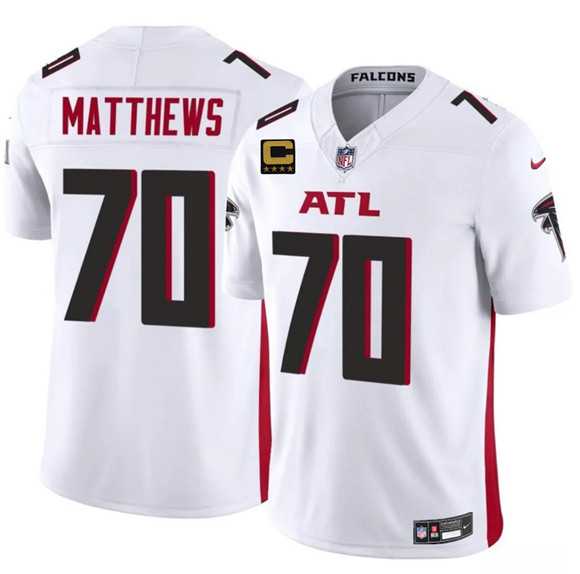Men%27s Atlanta Falcons #70 Jake Matthews White 2025 F.U.S.E With 4-Star C Patch Vapor Untouchable Limited Stitched Jersey Dzhi->atlanta falcons->NFL Jersey
