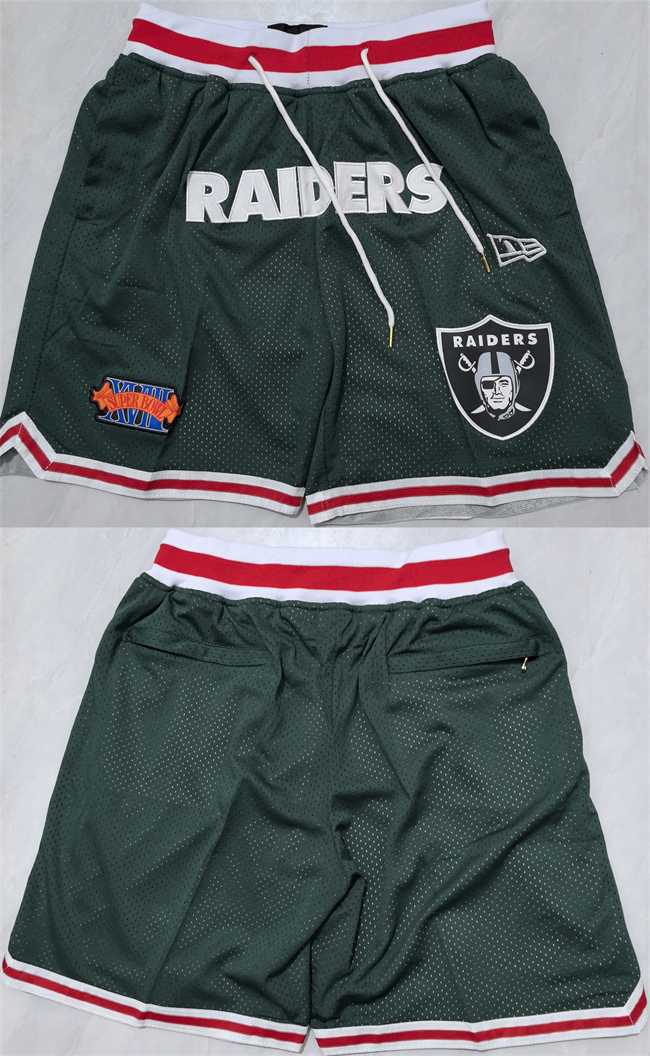 Mens Las Vegas Raiders Black Shorts (Run Small)->nfl just don shorts->NFL Jersey
