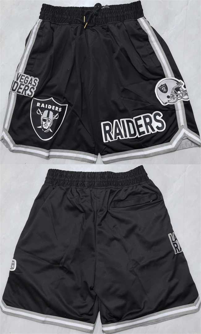 Mens Las Vegas Raiders Black Shorts (Run Small)1->nfl just don shorts->NFL Jersey