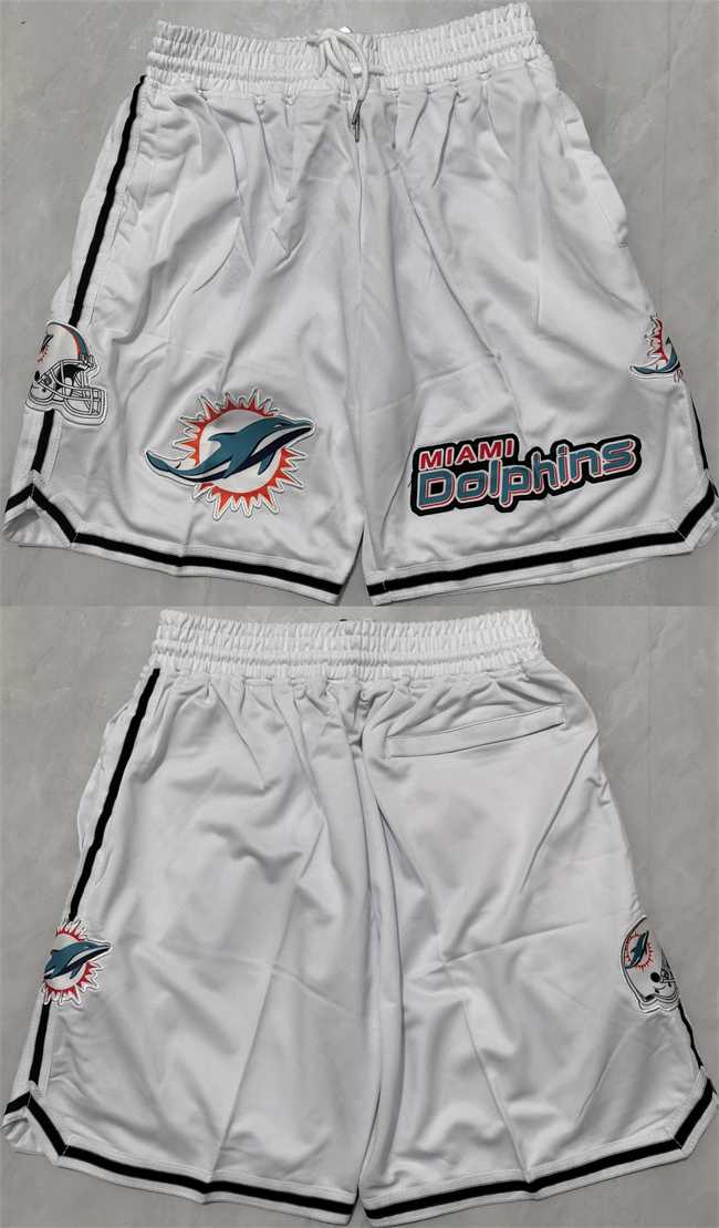 Mens Maimi Dolphins White Shorts (Run Small)->nfl just don shorts->NFL Jersey