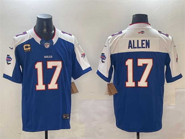 Men%27s Buffalo Bills #17 Josh Allen Blue White F.U.S.E. With 4-star C Ptach Football Stitched Jersey->nfl just don shorts->NFL Jersey
