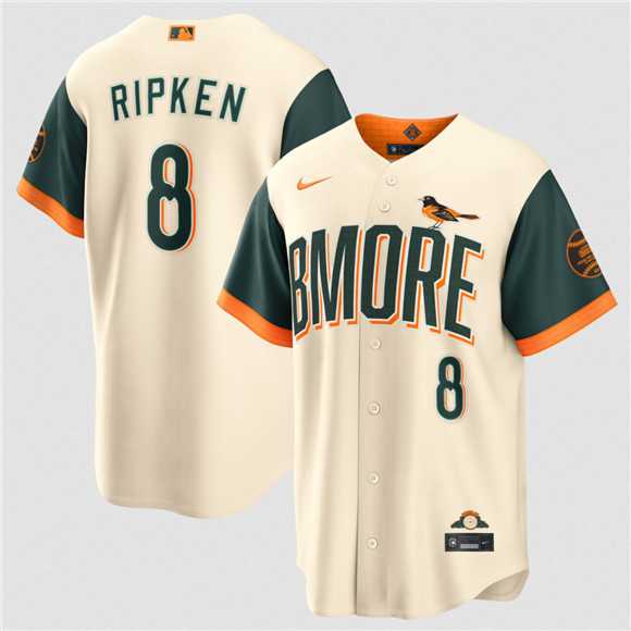 Men%27s Baltimore Orioles #8 Cal Ripken Jr Natural 2026 City Connect Stadium Stitched Jersey Dzhi->baltimore orioles->MLB Jersey