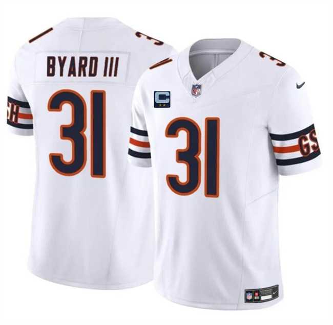 Men%27s Chicago Bears #31 Kevin Byard III White 2025 F.U.S.E. With 2-Star C Patch Vapor Untouchable Limited Stitched Jersey Dzhi->chicago bears->NFL Jersey
