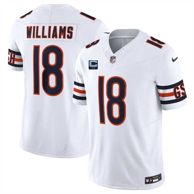 Men%27s Chicago Bears #18 Caleb Williams White 2025 F.U.S.E. With 2-Star C Patch Vapor Untouchable Limited Stitched Jersey Dzhi->chicago bears->NFL Jersey